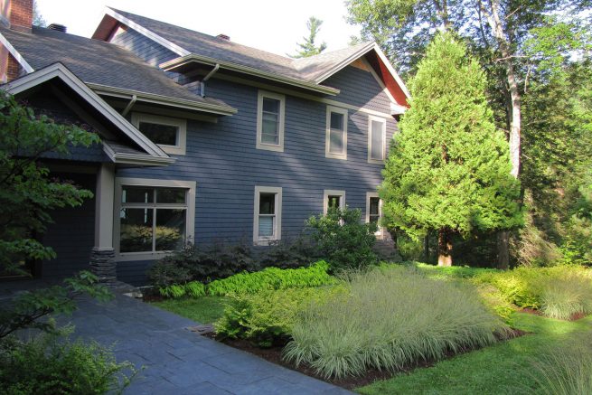 Paysagiste aménagement Sherbrooke 2019 Zeste entrée molinia pierre ardoise 2