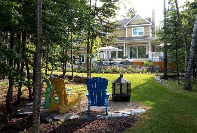 place de feu verdure forêt lac