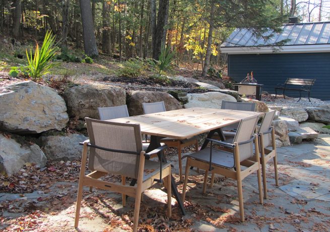 repas détente bois foyer feu