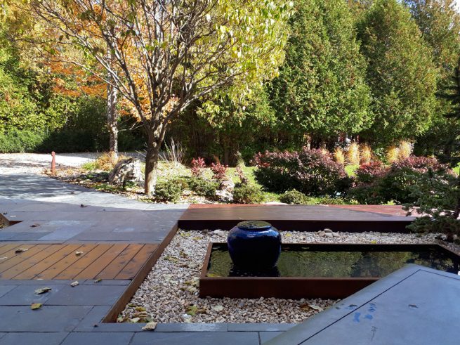 Jardin zen acier corten