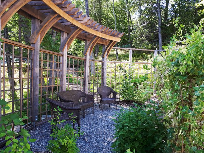 Potager en bordure de maison, inspiration japonaise